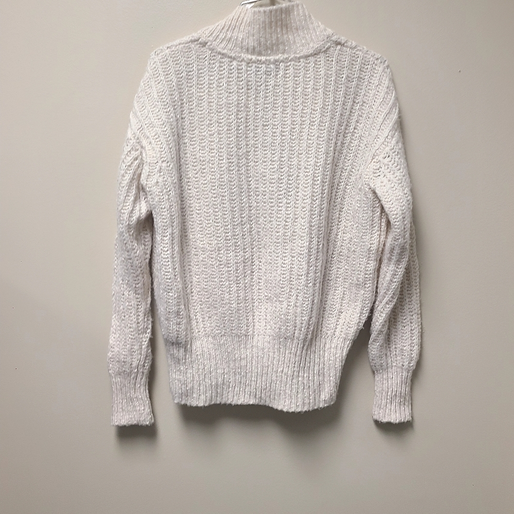 Anthropologie Pilcro Joyce Wool Blend Cable Knit Sweater in Cream Size S - Picture 6 of 7